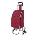Produktbild STC Einkaufswagen Warenkorb Warenkorb Kleine Pull Carts Faltbare Trolley Car Kleine Trailer Home Bequem (Farbe : Rotwein, größe : A)