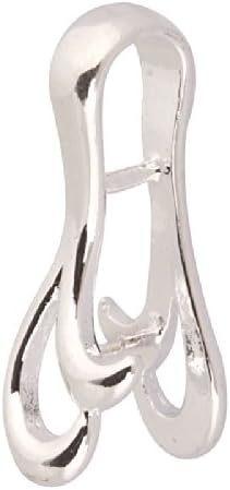 10pc Craft Pinch Bail Connector in 25.5mm Length with 5mm Pinch Size BA553-1 (Silver Plated)