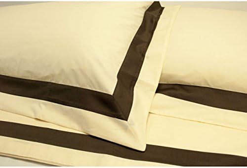 Single Bedding And a half French Wintersweet with Brown Percale Frame 220 x 290 without Corners 2 Pillowcases 7722