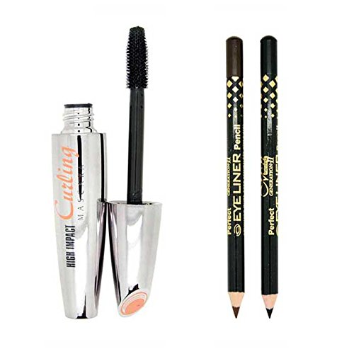 10ML Mascara + Eye Liner Pencil - M.N 3pcs/set Waterproof Mascara Volume Express Makeup With 2 Colors Eye Liner Pencil Professional Eyes Cosmetic 10ML