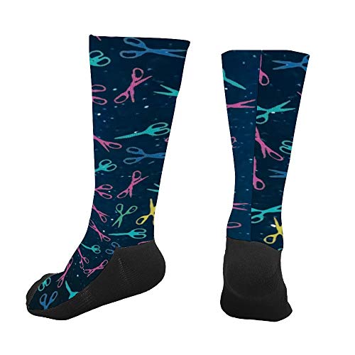 MIMIYA Calcetines atléticos coloridos para peluquería, tijeras, calcetines de algodón para hombres y mujeres Blanco blanco S