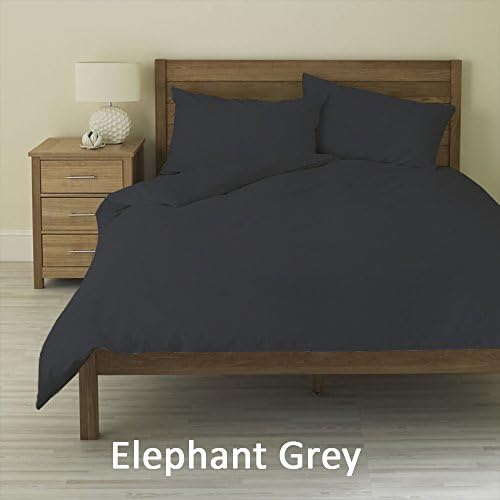Luxurious Ultra Soft Silky 100% Egyptian Cotton Three (3) Piece Duvet Cover Set , Elephant Grey Color, 550 Thread Counts Emperor size Solid