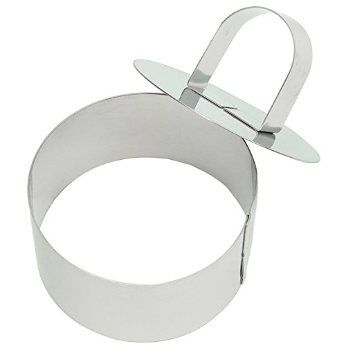 4 Stück Mini Edelstahl Runde Herz Blume Quadrat Geformt Mousse Torte Ring Schimmel Slicer Ausstecher, die Backen Heimwerkerwerkzeuge mit Push Stück - 3