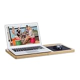 Kompakter Laptoptisch: Ideal für Bett, Sofa, Sessel oder Couch - Passend für Laptops bis zu einer Größe von 17 Zoll - Mit 2 Halterungen für Smartphones und einer Tablet-Halterung