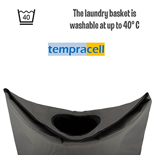 Tempracell Wäschekorb, Polyester, ca. 100 L Volumen, grau, 55 x 80 x27 cm - 4
