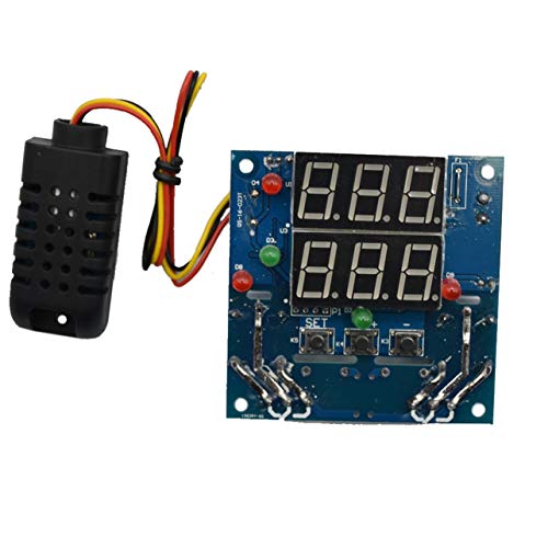 Preisvergleich Produktbild WOSOSYEYO 12V Intelligentes Temperaturfeuchteregler Relais Thermostat AC / DC Einstellbare Steuer Thermometer Hygrometer AM2301 Sensor (blau)