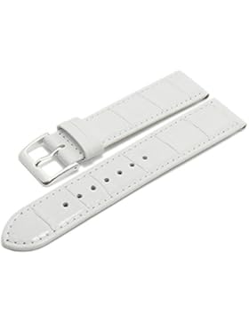 Meyhofer Uhrenarmband Wellington 17mm weiß Leder Alligator-Prägung abgenäht Made in Germany MyGfklc1502/17mm/weiss...