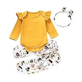 talla ropa bebe 9 meses  Borlai - Mono - para bebé niña Amarillo Amarillo 6-12 Meses