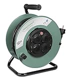 Chapa fija. Manufrance Produits du monde 400219 - Carrete alargador de cable HO7RNF/Ip44 de 30 metros con una chapa fija y válvulas en las tomas