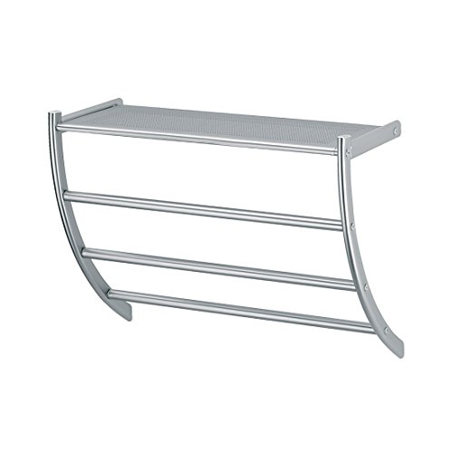 SANWOOD Wandregal Carpi mit Handtuchhalter (Ausführung: Metall satiniert)