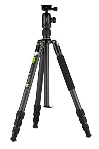 Genesis Base C3 Carbon Kamerastativ inkl. BH-34 Kugelkopf mit Friktionseinstellung (Farbe grn, Tragkraft 15 kg, Gewicht 1,7kg)
