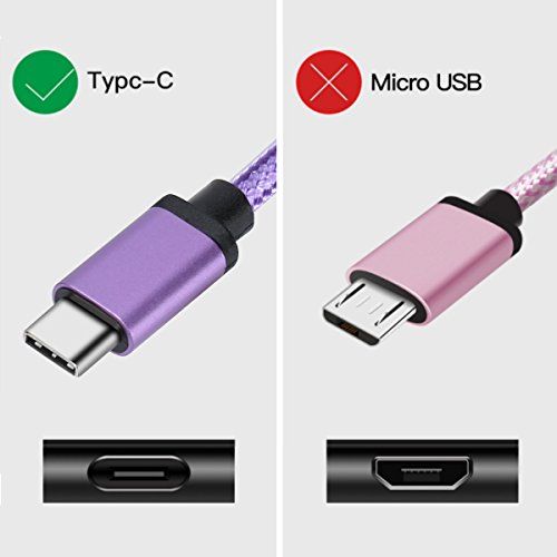  Lot de 2  Samsung Galaxy S9 C  ble en Nylon  Fundro USB Type C C  ble Chargeur pour Samsung Galaxy S9   S9 Plus   S8   S8 Plus   Note 8  Huawei P20   P20 Pro   P10   P10 Plus  Nintendo Switch  Google Pixel   Pixel XL  Moto Z et Plus  6ft   2m  Ultra Violet 