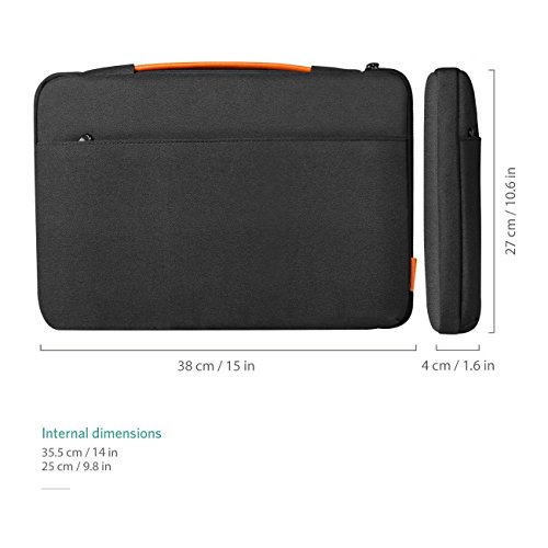 Inateck Sto  festes Laptop Sleeve H  lle Spritzwasserfest mit zus  tzlichem Stauraum f  r die meisten 14-14 1 Zoll Laptops  Notebooks  Ultrabooks und 