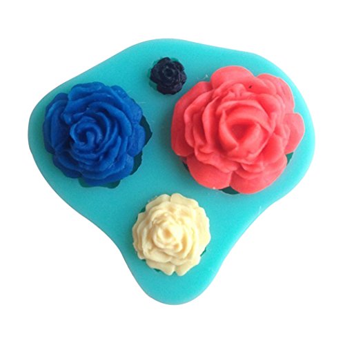 Karen Baking Rosen-Blume Geformt 3D Silikon-verzierender Schokoladen-Kuchen-Form-Fondant-backendes Werkzeug-Rosa - 3