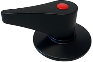 Galyon - Mando Palanca y Plafón para EJE CUADRADO | Repuesto Universal para Llaves de Paso y Grifería | Mango Ergonómico de Alta Resistencia en Acero | Compatible Agua Fría y Caliente (Negro)