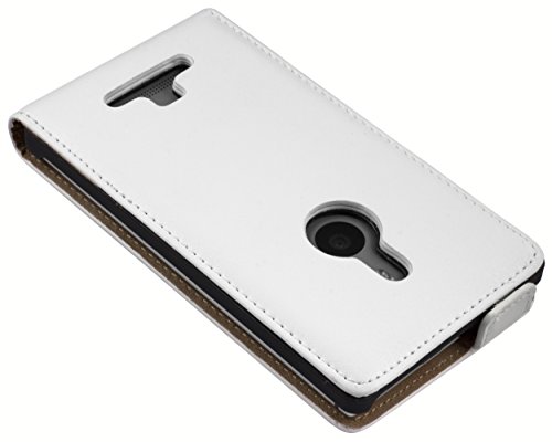 mumbi PREMIUM Leder Flip Case Nokia Lumia 925 Tasche weiss - 3