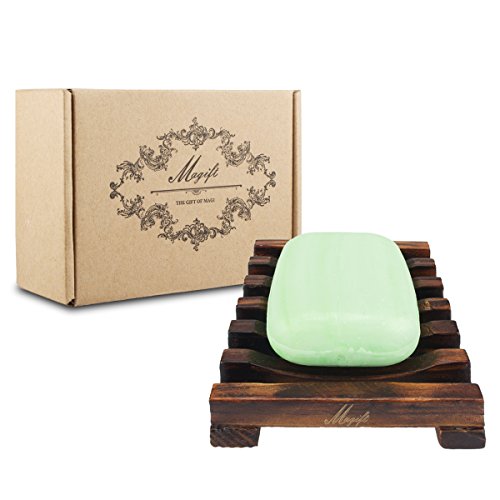 2Pcs Seifenschale Holz Dusche, Bambus Seifen Form Halter Bad Waschbecken Deck Seifenhalterung, Natürliche Seifenkiste Seifen Box Für Schwämme Scrubber Seife - 6
