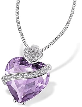 Goldmaid Damen-Herzkette 925 Sterlingsilber  Zirkonia Herzanhänger im Brillantschliff