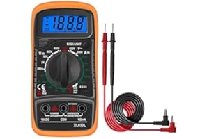 ARBUTUS Herramientas de multímetro portátil, pantalla LCD de retroiluminación, Multimetro multifuncional, probador de alta precisión para fábrica profesional y escuela. (Naranja)
