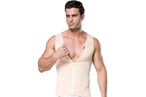 SUIUOI Camiseta interior moldeadora para hombre, moldeadora de figura, moldeadora de abdomen, adelgazante, faja para adelgazar, abdomen, chaleco de compresión para ginecomastia