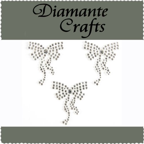 3 clear bows Diamante Vajazzle Rhinestone Gems