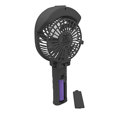EJBOTH Mini USB New Sprühen Wasser Ventilator, Tragbarer Ventilatoren Tischventilatoren Fan Akku Faltbarer Mit Hängen und Metall Clip für Laptop Computer Desktop Zimmer Büro Outdoor Reisen Etc [Dunkel Schwarz] - 5