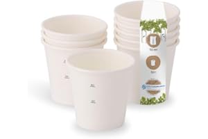 GREENBOX Bio Pappbecher I Einweggeschirr Trinkbecher Papierbecher kompostierbare und biologisch abbaubare Becher I weiße, unbedruckte, umweltfreundliche Kaffeebecher 50 Stück 50ml 2oz