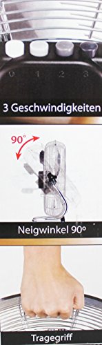 ito Bodenventilator 45 cm silber – 3 Geschwindigkeiten 90° Neigwinkel Metallblätter Tragegriff - 2