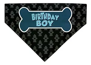 ThisWear Birthday Gifts for Dogs Birthday Boy Bone Dog Birthday Gift Small Dog Bandana Scarf for Dogs Bib Boy