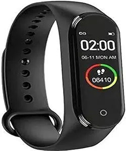 SHOPTOSHOP STM Smart Band Fitness Tracker Watch with Heart Rate, Activity Tracker Waterproof Body Functions Like Steps Counter, Calorie Counter, Heart Rate Monitor LED Touchscreen (Black)