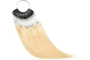 YANTAISIYU 30 sztuk/zestaw 100% z ludzkich włosów dziewiczych Testowanie kolorowych pierścieni do przedłużania włosów ludzkich i salonu fryzjerskiego Próbka do farbowania włosów (blond)