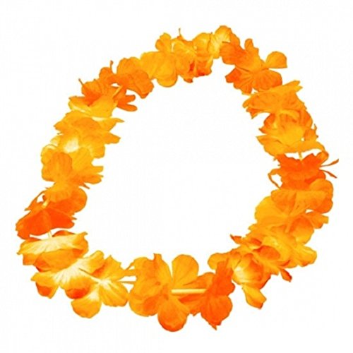 10er Pack Blumenkette Orange einfarbige Blüte Blumenketten Hawaiikette Hawaiiketten Hawaii Kette Blume Bumen Halskette