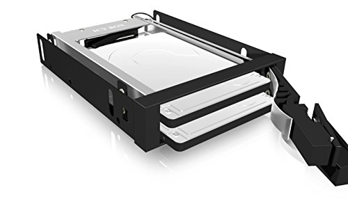 Icy Box IB-2227StS 3,5″ Wechselrahmen für 2x 2,5″ (6,35 cm) SATA III HDD/SSD, trägerlos, abschließbar (schwarz) - 3