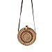 Price comparison product image Round Beach Bag Bohemia Style Handmade Rattan Straw Woven Bag Shoulder Bag Vintage Fashionable Crossbody Bags Cutout Fried Dough Twist Pattern Home Storage Bag for Women