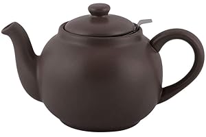 PLINT Simple & Stylish Ceramic Teapot, Globe Teapot with Stainless Steel Strainer, Ceramic Teapot for 6-8 cups, 1500 ml Ceramic Teapot, Flowering Tea Pot, TeaPot for Blooming Tea, Modern Black