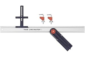 kwb Precyzja liniowa Line Master Profiset 784008, szyna prowadząca, prowadnica piły, ogranicznik kątowy, 2 zaciski zaciskowe