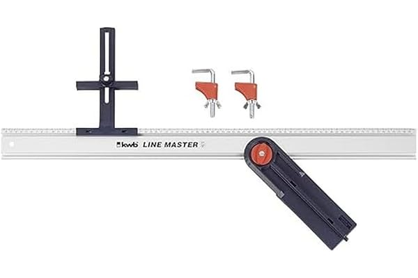 kwb 7840-08 linje-mästare precisionsreglage 800 mm – fördelset med styrskena, sågstyrning, vinkelstopp och 2 klämmor för träbearbetning, hantverk och metallarbete