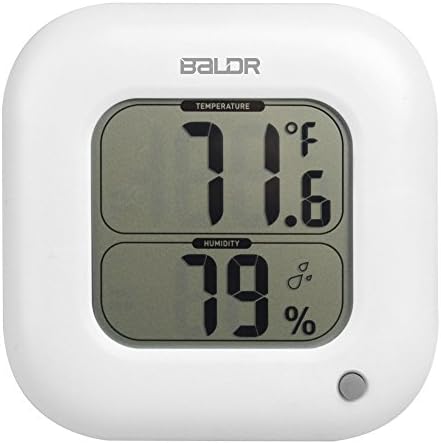 PTJ BALDR FBA_B0323H Square Thermometer And Hygrometer,White