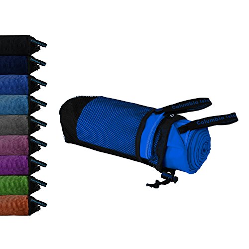 2er Set Reisehandtuch dark blue Mikrofaser Handtuch 70×140 cm + 30x50cm Sport-Handtuch saugfähig Badehandtuch (Dark Blue) - 5
