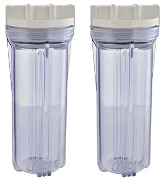 RRPURE Transparent Clear Water Filter Housing 10-Inch Glass (2 Pcs)