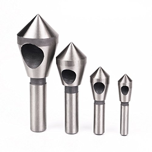 EgoEra® 4 Stück Entgratsenker/ Entgrater bit/ Kegelsenker / Anfasen/ Senker Bohrer Bit Set Tool Set