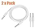 Produktbild 3,5 mm bis 3,5 mm Audio Kabel, lebenslange Garantie Serie – 3,3 ft/1 Meter AUX Kabel für Auto, Kopfhörer, iPhone, iPad, iPod, Home Stereos, Smartphones, Tablet, MP3 Player und mehr wnite 2 x Pack von simstar