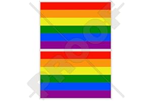 STICKERSWORLD Lot de 2 autocollants en vinyle Motif drapeau arc-en-ciel 75 mm
