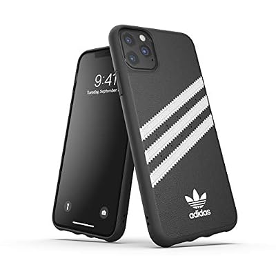 adidas Originals - Coque de Protection pour téléphone Compatible avec iPhone 11 Pro Max, en TPU, avec Impression Trois Bandes, Noir et Blanc