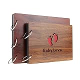 Baby Love DIY Holz Fotoalbum Bilderrahmen Spiralalbum Kreative Memorial Notizbuch Gästebuch für Hochzeit Baby Reise 8 Zoll 30 Blätter - 7