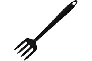 Tadipri 1 Pieza Tenedor Multifuncional Antiadherente de Silicona Resistente al Calor, Tenedor de Cocina para Cocina, Utensilios de Cocina Apto para Uso Alimentario Utensilio de Cocina (26cm/Negro