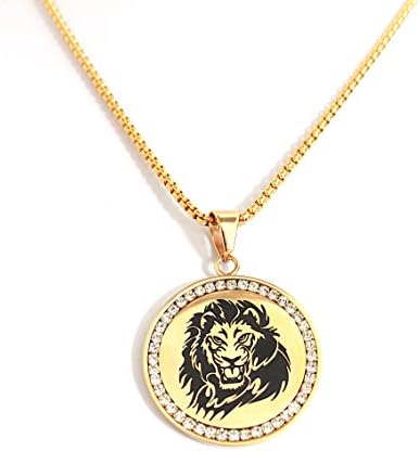 Jocalio Lion Stainless Steel Men's Necklace Loewe Surfer Silver Skull Fashion Stainless Fashion Jewellery Necklace