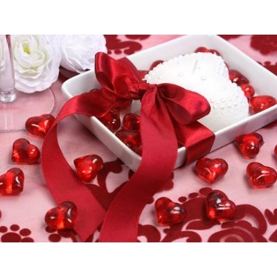 SiDeSo® Dekosteine Herzen rot 30 Stück Acryl Tischdeko Streudeko Hochzeit - 3