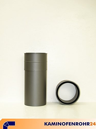 Ofenrohr Mauermuffe doppeltes Wandfutter mit einer angeschweißten Verlängerung Ø 120mm Gesamtänge 365 mm
