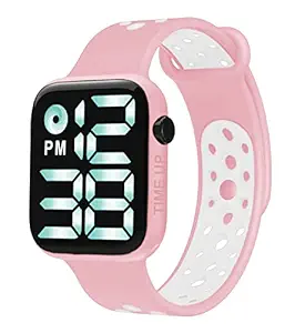 Time Up LED Digital Dial Display Waterproof Smart Design Dual Color Kids Watch for Boys & Girls (Age 5-15 Years)-WRT-X (Peach-White)